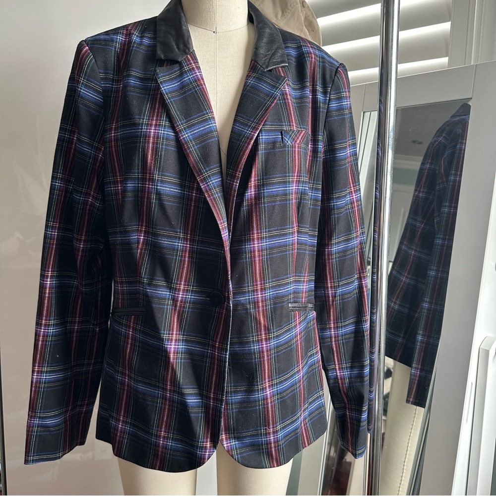 Nygard Women's Plaid Single Breasted Blazer Size L NWT